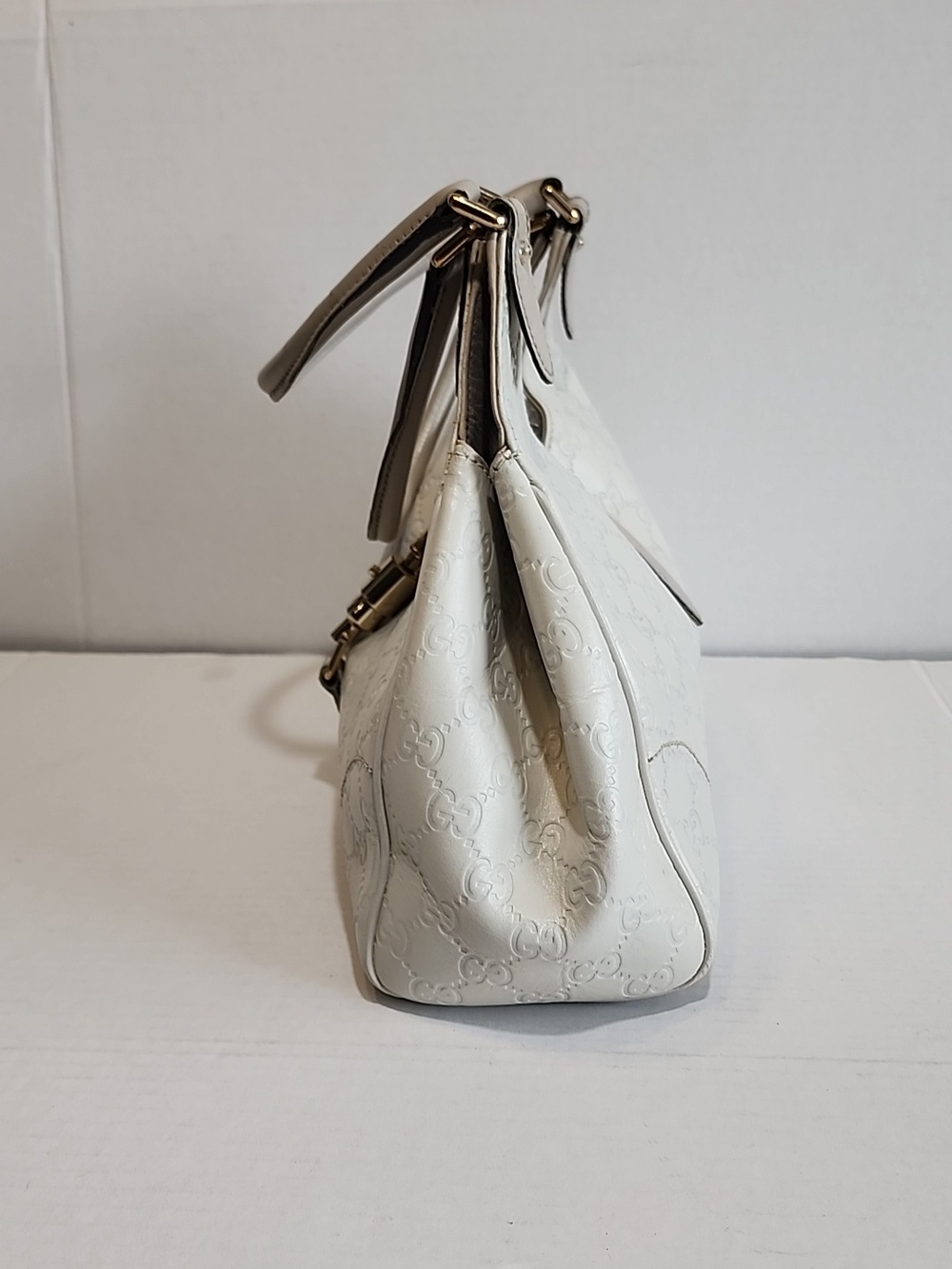 GUCCI Guccissima Vintage White Leather Jackie Bardot Shoulder Bag - Picture 4 of 15